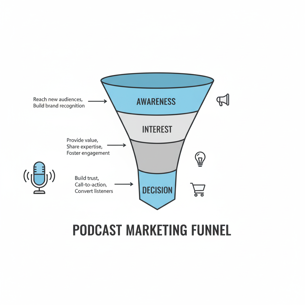 תרשים פשוט המציג את המשפך השיווקי 