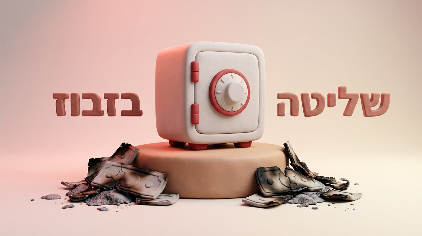כספת חזקה מול שטרות שרופים המייצגת שליטה בתקציב תשדירים