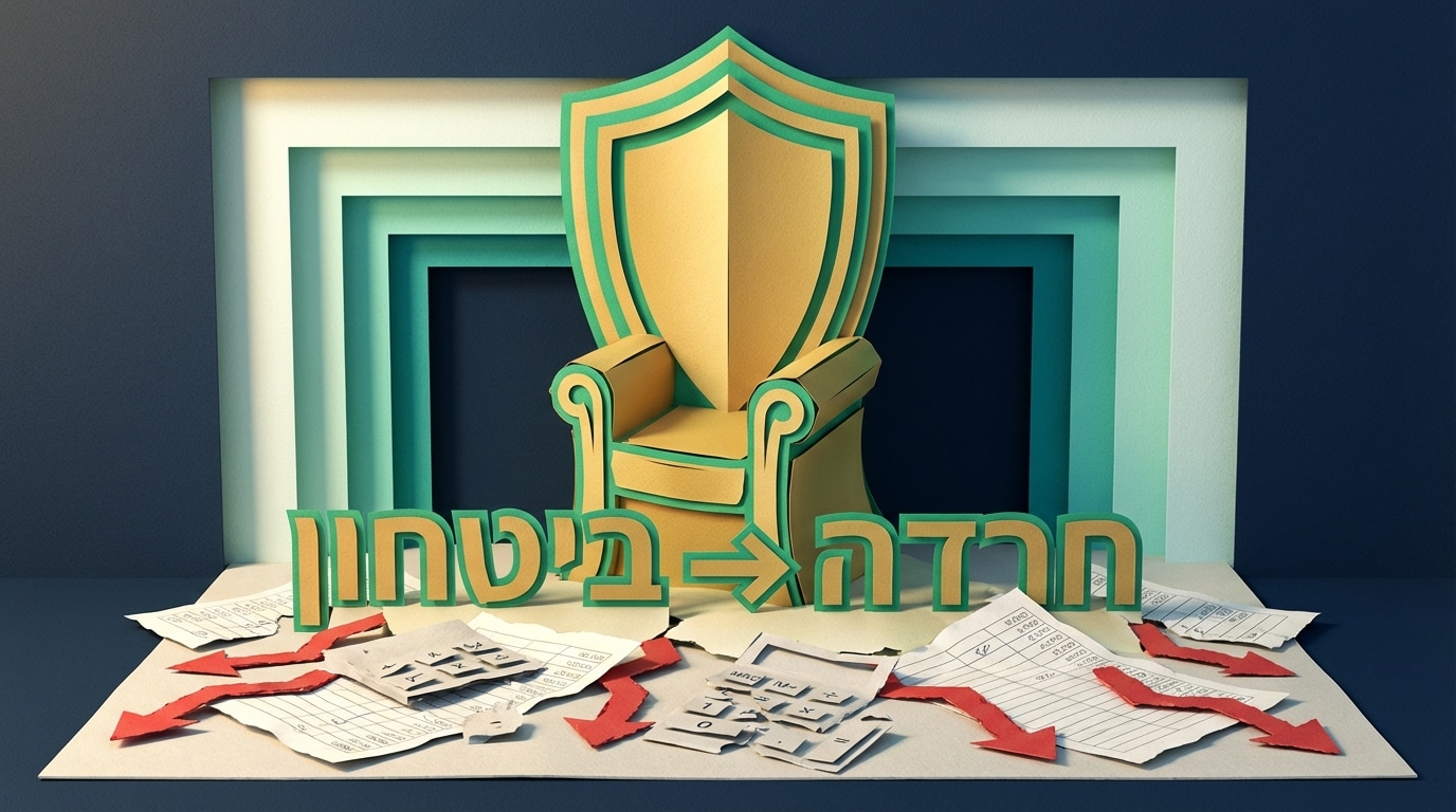 אמנות נייר תלת מימדית המציגה מגן גדול והפיכת חרדה לביטחון כחלק מתהליך תכנון פרישה איכותי