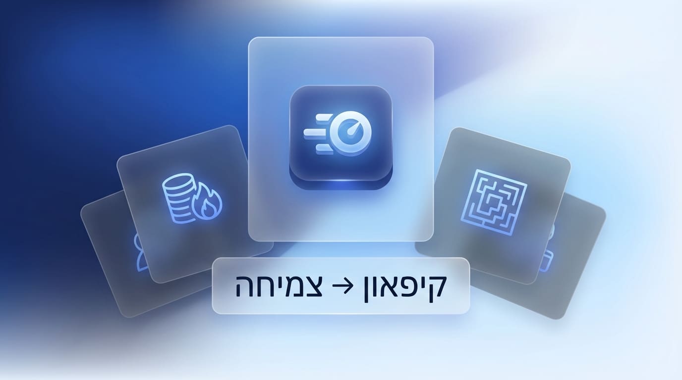 קלף זכוכית זוהר המייצג ניהול עסק בצמיחה מול קלפים עמומים של שריפת כסף