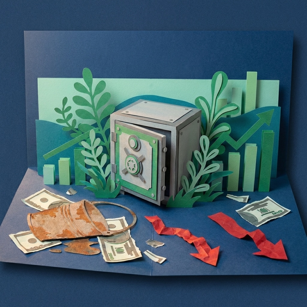 אייקון כספת נייר תלת מימדית