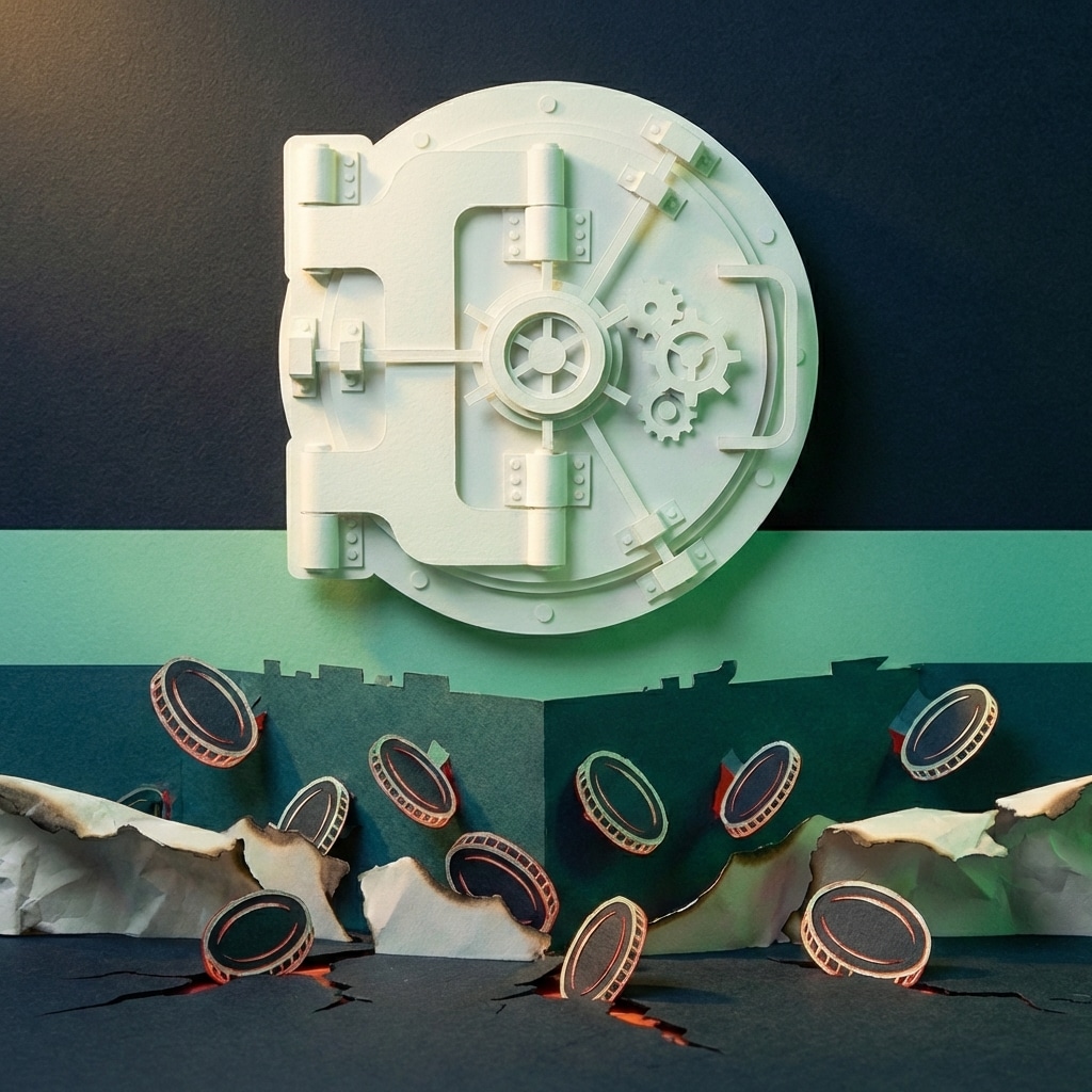 אייקון כספת מנייר גזור המייצג תמחור ורווחיות