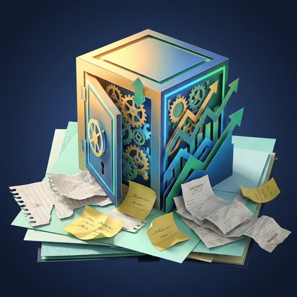 אייקון כספת דיגיטלית מנייר בחיתוך תלת מימדי