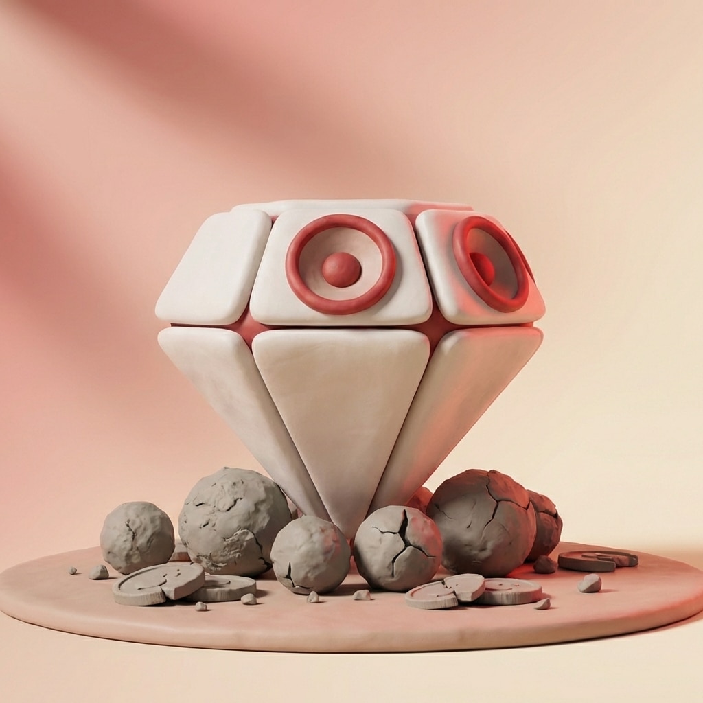 אייקון תלת מימד של רמקול בצורת יהלום מחימר