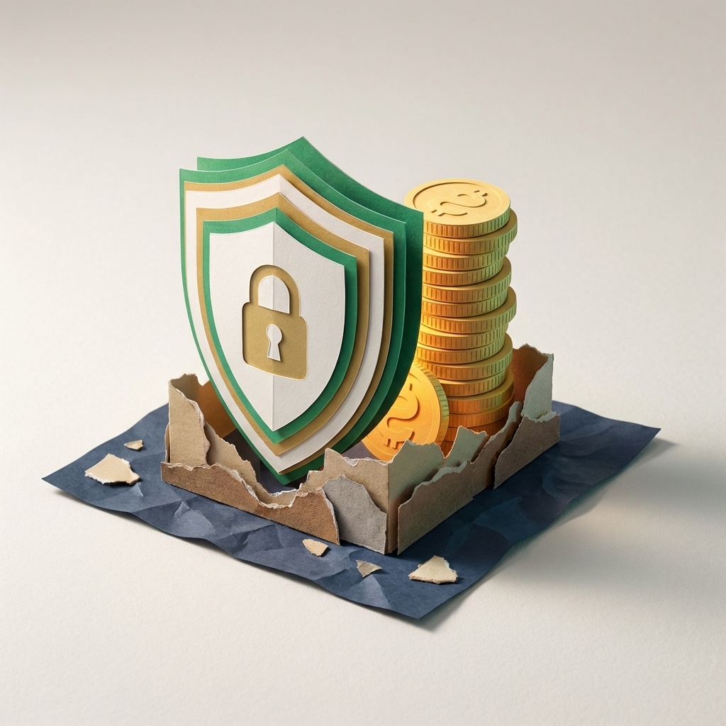אייקון של מגן נייר השומר על מטבעות זהב