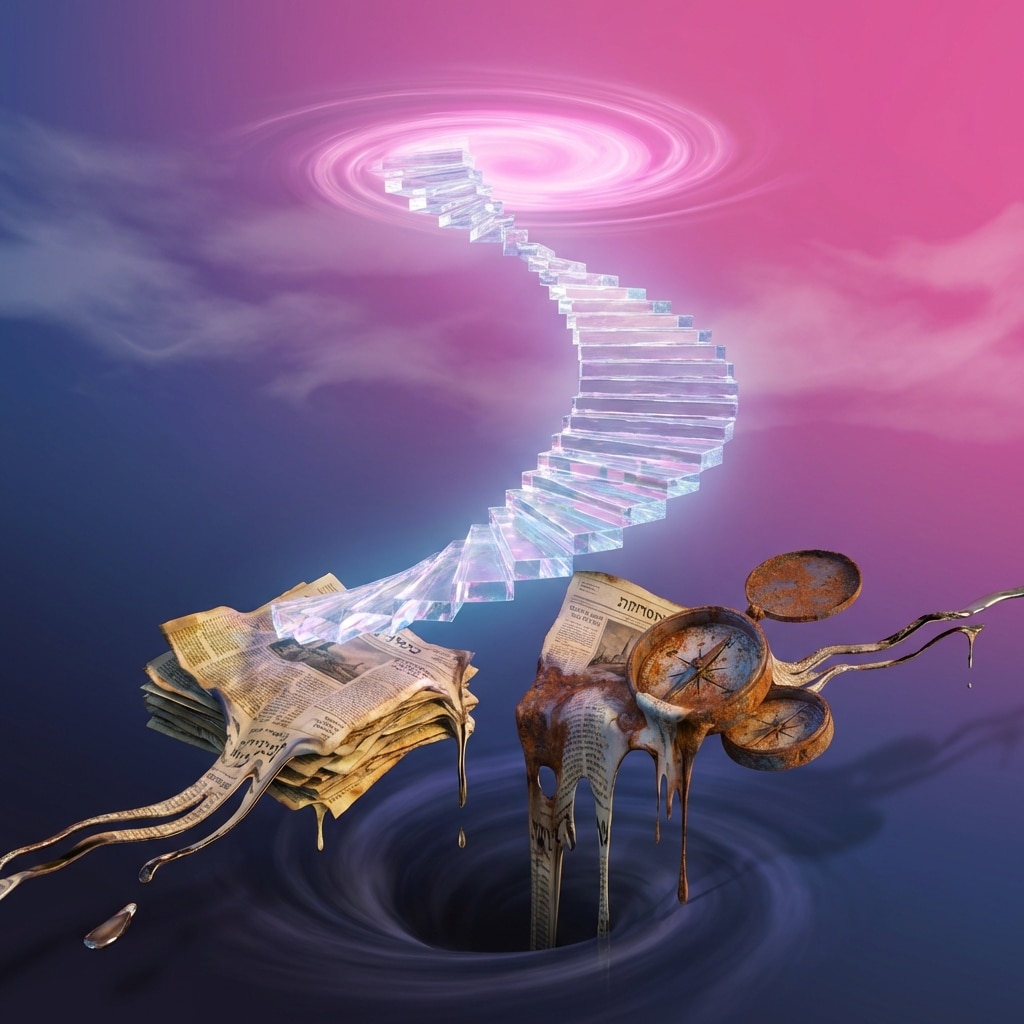 גרם מדרגות קריסטל מרחף המסמל הצלחה עסקית