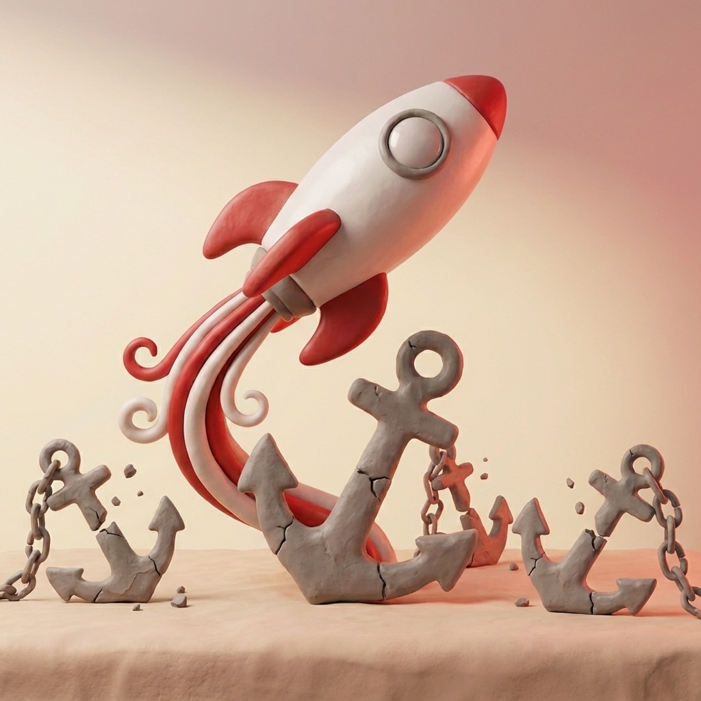 אייקון תלת מימדי של חללית פלסטלינה חלקה ומבריקה