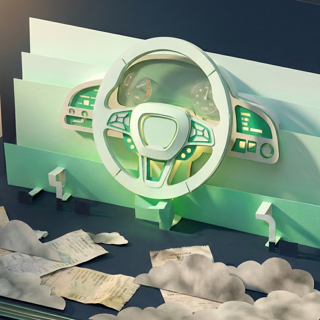 אייקון נייר של הגה ולוח מחוונים המייצג שליטה בניהול העסק