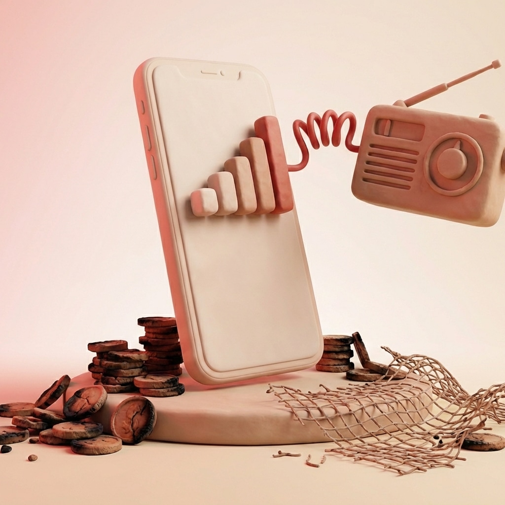 אייקון תלת מימדי של סמארטפון עם גרף עולה