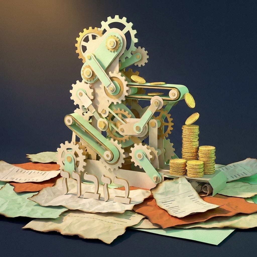 אייקון תלת מימד של מכונת רווחים מנייר