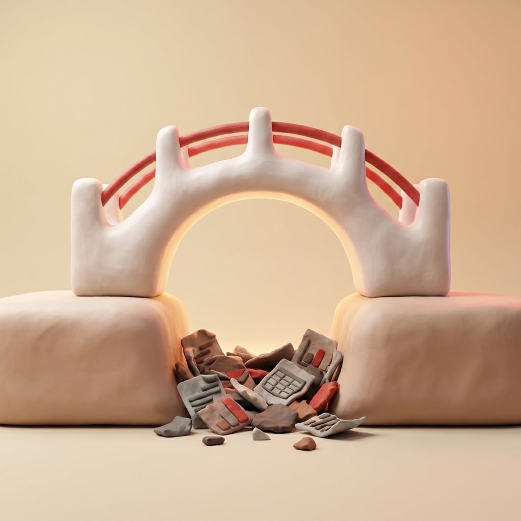 אייקון תלת מימד של גשר חימר מעוצב במינימליזם