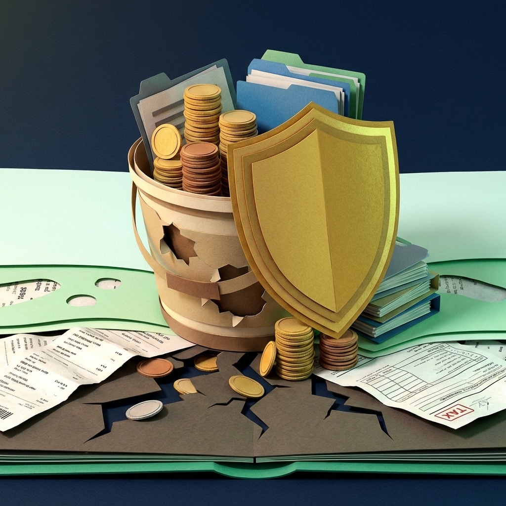 אייקון ריבועי של מגן זהב הסותם חורים בדלי בסגנון גזרי נייר