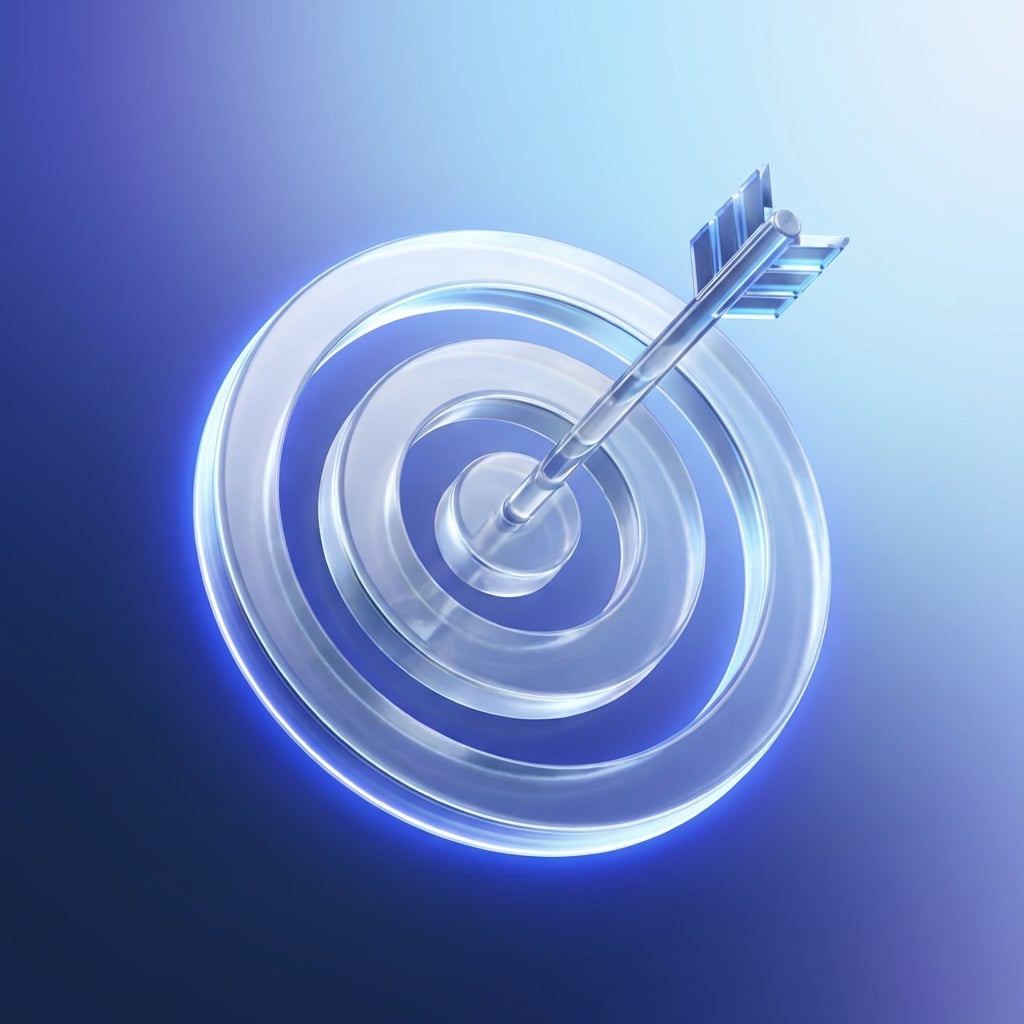 אייקון מטרה מזכוכית חלבית