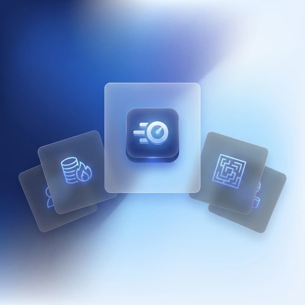 אייקון תלת מימד של כפתור טורבו על רקע זכוכית חלבית