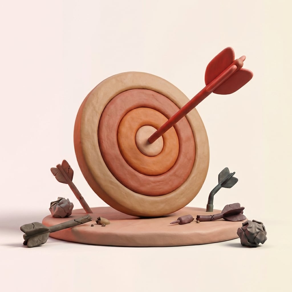 אייקון מטרה עם חץ במרכז