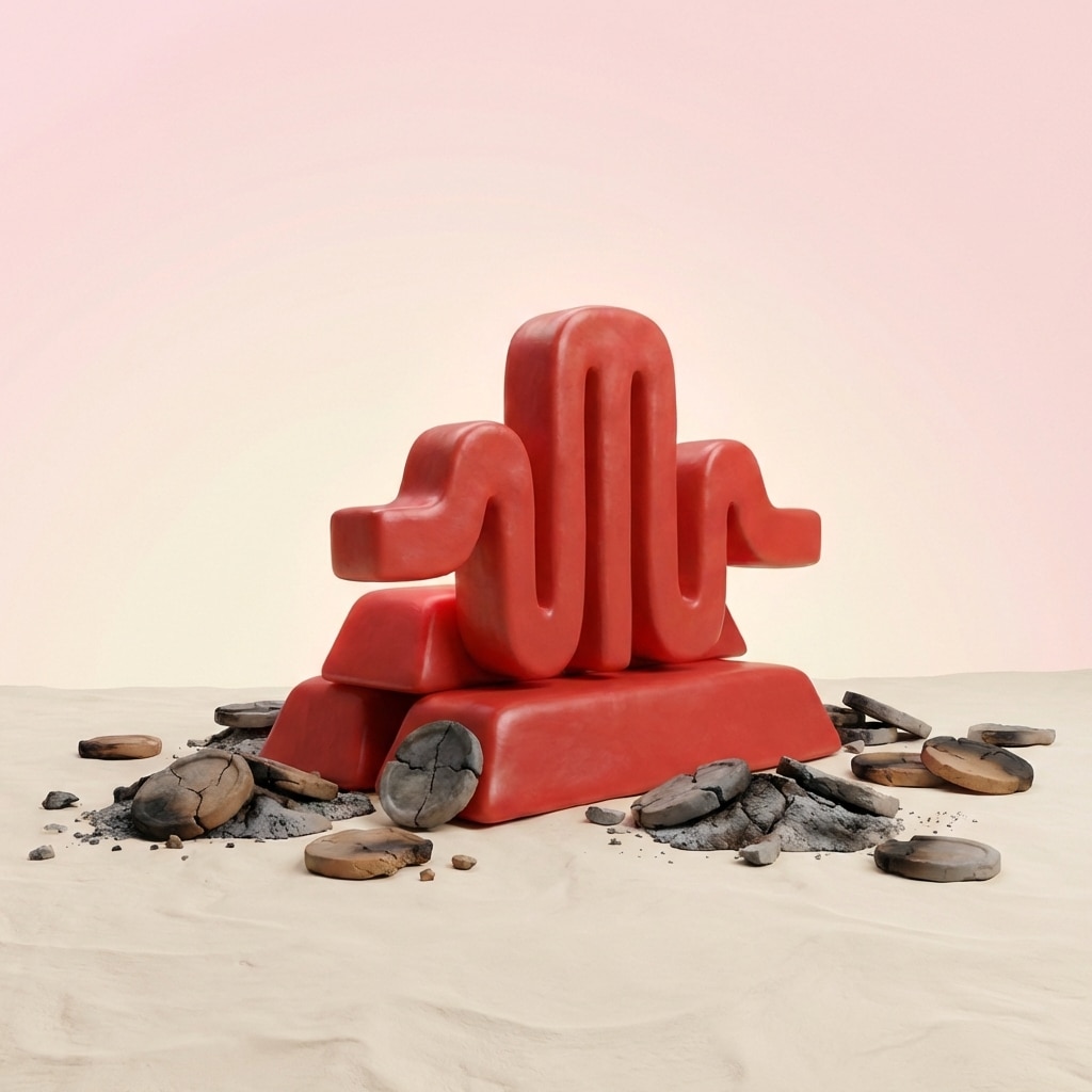 אייקון תלת מימד של גלי רדיו בצורת מטילי זהב