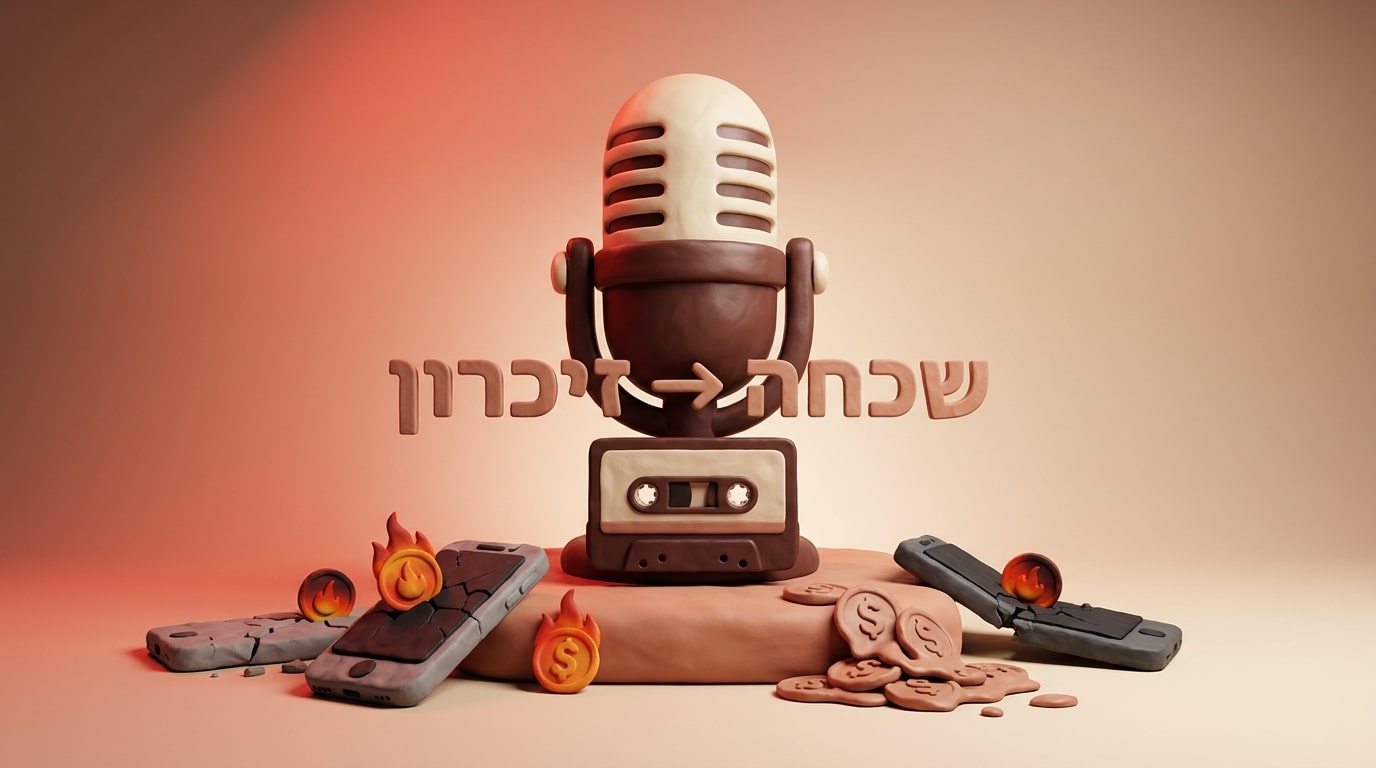 פסלון חימר של מיקרופון וינטג' הממחיש איך פרסום ברדיו נשאר בזיכרון לעומת הדיגיטל שקורס