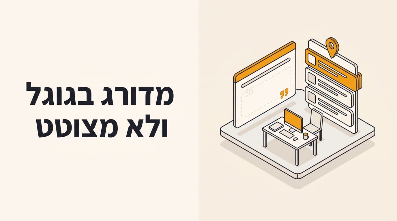 כותרת מדורג בגוגל ולא מצוטט לצד כרטיס תשובה עם חלל ציטוט ריק